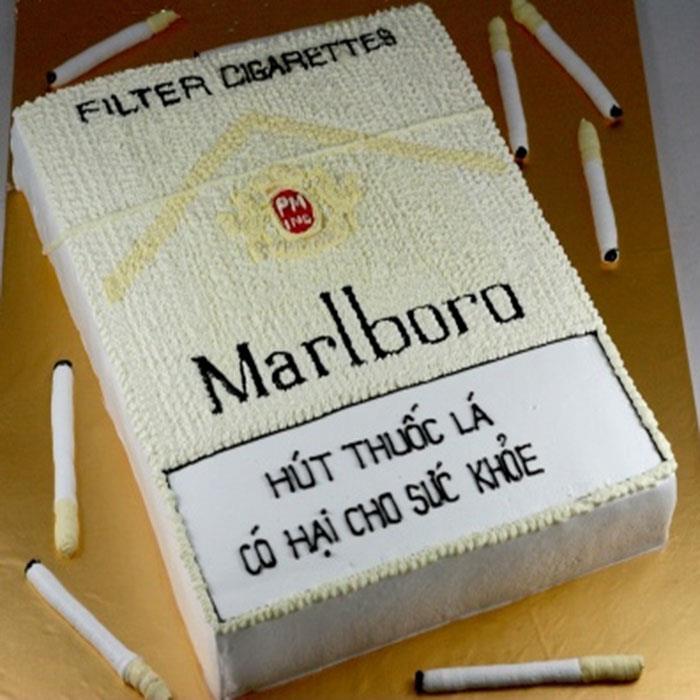 Bánh kem bao thuốc marlboro trắng